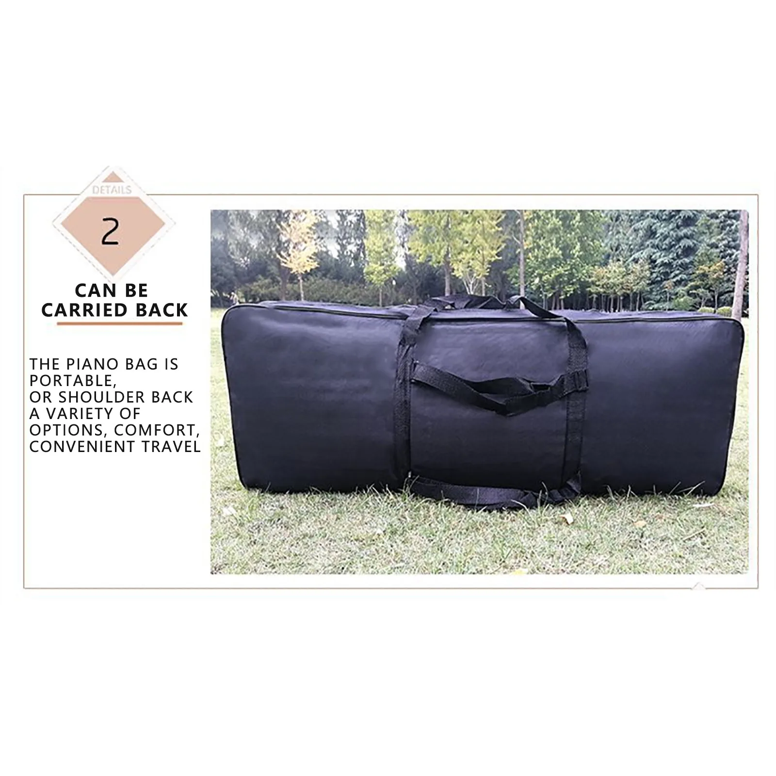 Electronic Organ Piano Cover Padded Case Keyboard Bag Instrument Protective Portable Shockproof Waterproof 100x40cm 61 Keys