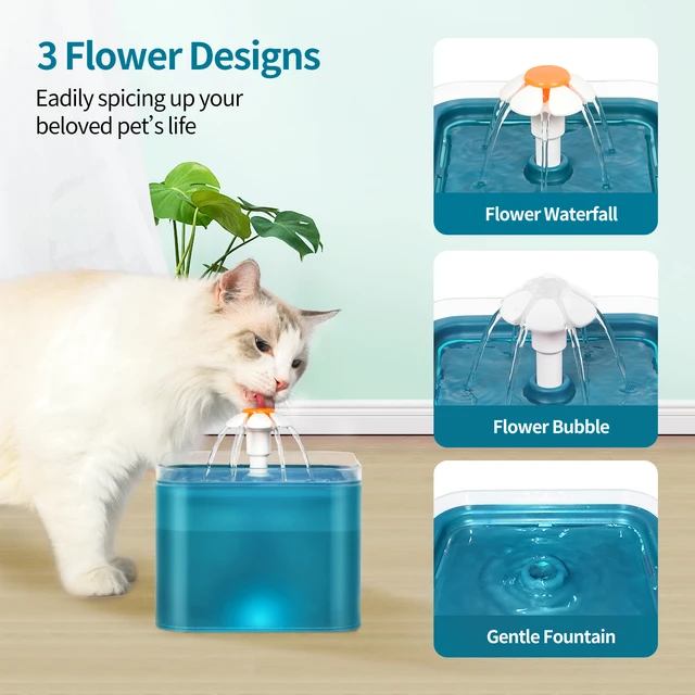 2/3L Cat Water Fountain Auto Recirculate Filter Large Capacity Filtring Cat Water Drinker USB Electric Mute Cats Water Dispenser 2