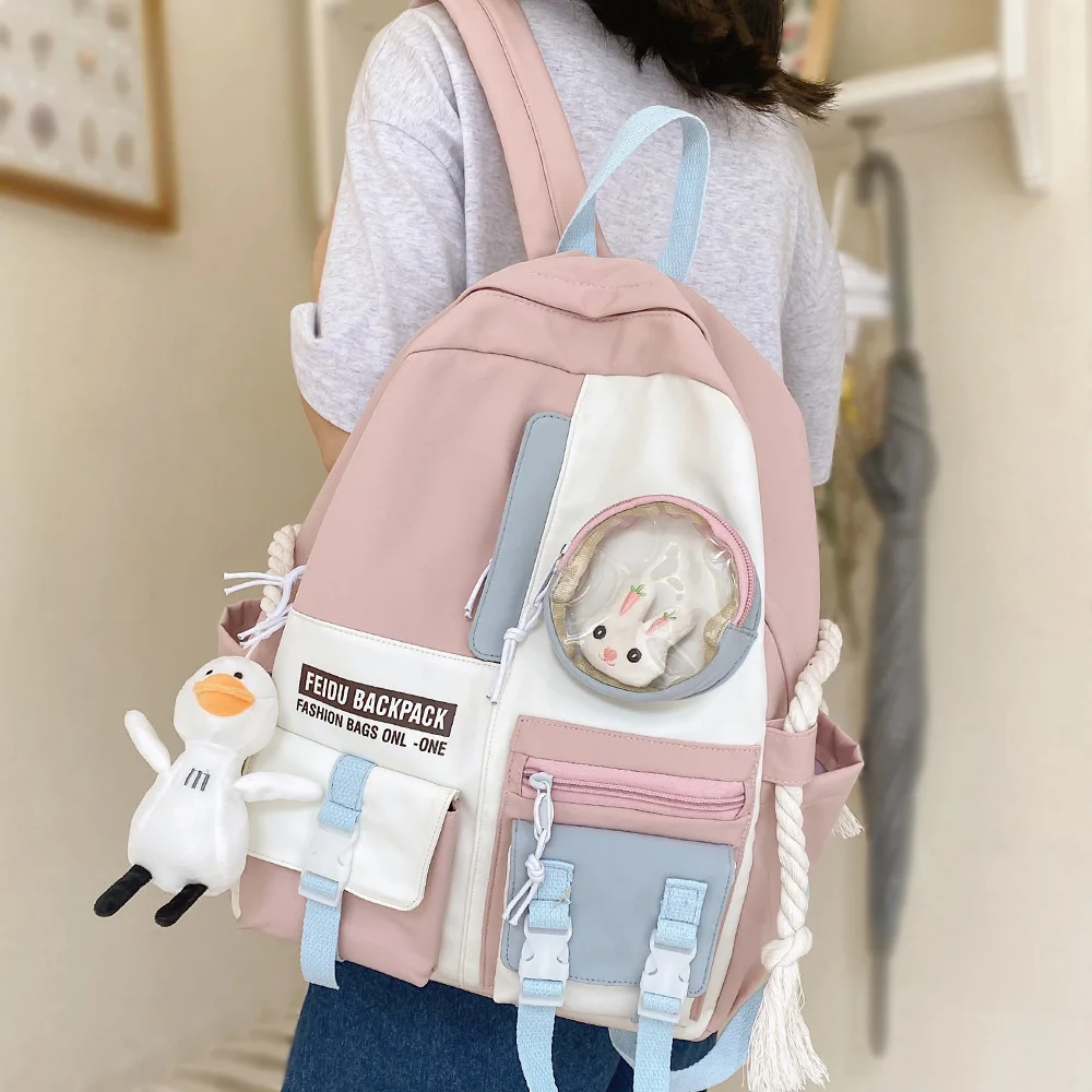 Female Cute Transparent Bags Book Kawaii Girl Backpack Student College Women School Bag Fashion Ladies Waterproof Backpack Clear