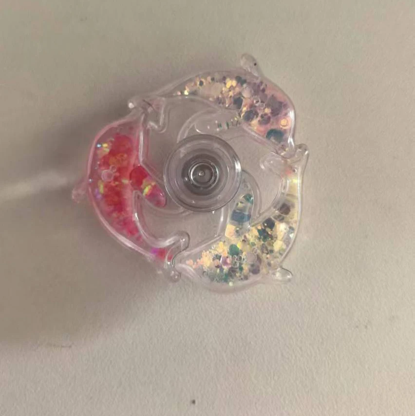 1pcs random color Dolphin Fidget Spinner Floating Rustling Portable Gyro Colorful Sequined Desk Stress Relief Toy Gifts 3