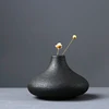 2024 New Black Ceramic Small Vase Home Decoration Crafts Tabletop Ornament Simplicity Japanese-style Decoration 3