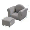 Kids velvet Sofa Chair with Footstool, Kids Upholstered Couch with ottoman 3