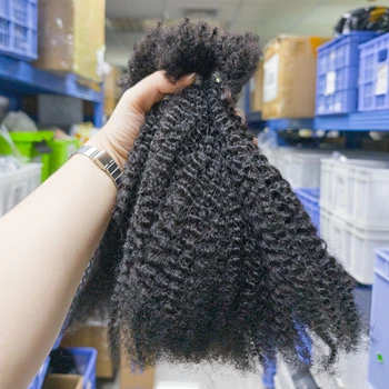 100% Human Hair Bundles for Locs Braids 4C Afro Kinky Curly Bulk Extension Braid 16Inch Raw Virgin Hair Unprocessed Bulk No Weft 1