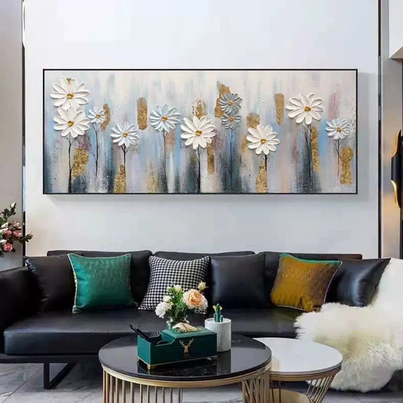 Handgemaltes Ölgemälde Landschaft – 60x120 Cm, Moderne Wanddekoration Für Wohnzimmer & Schlafzimmer