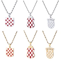 Croatia Flag Pendant Necklaces for Women Men Croatian National Symbol Jewelry 1