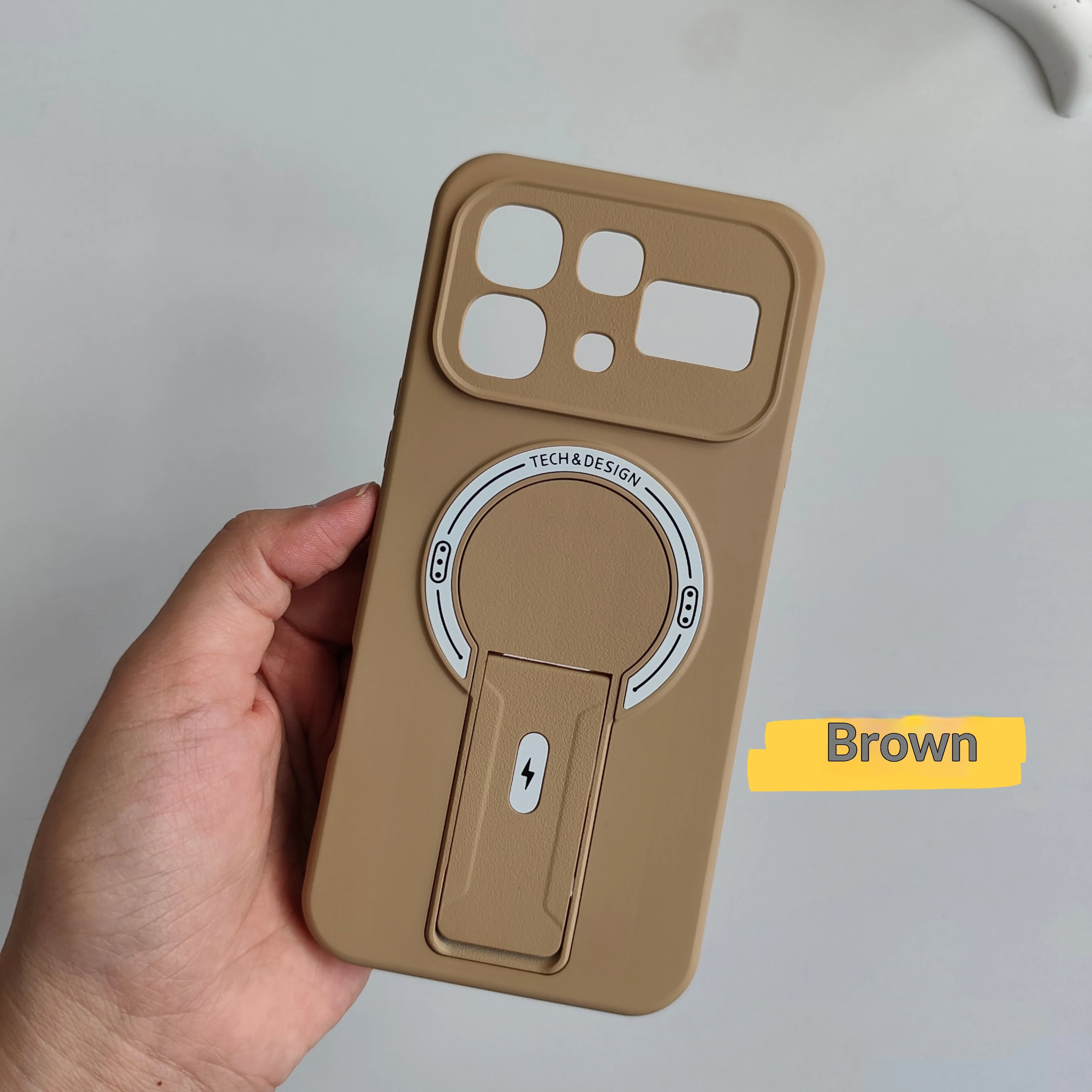 Magnetic Kickstand Shockproof Matte Phone Case with Bracket Holder