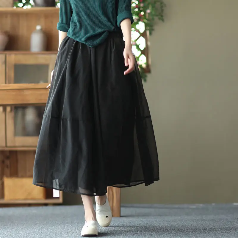 Maxi Women's Skirt With Pocket Long Female Skirts Chubby New In A