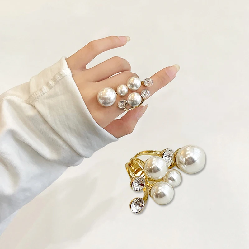 Irregular Pearl Rings Oversize Pearl Ring Korean Pearl Rings