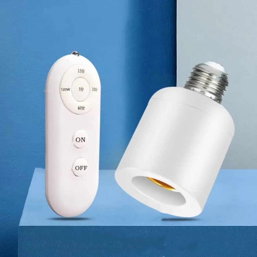 60W E27 무선 원격 제어 스마트 타이머 스위치 램프 홀더 110V 220V 하우스 멀티 라이트 스위치 베이비 룸 침실 타이머 스위치
