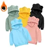 Kids Baby Boy Girl Clothes Cute Bear Ear Fleece Hoodie Toddler Winter Fleece Sweatshirt Outfits Children Solid Pullover Clothing