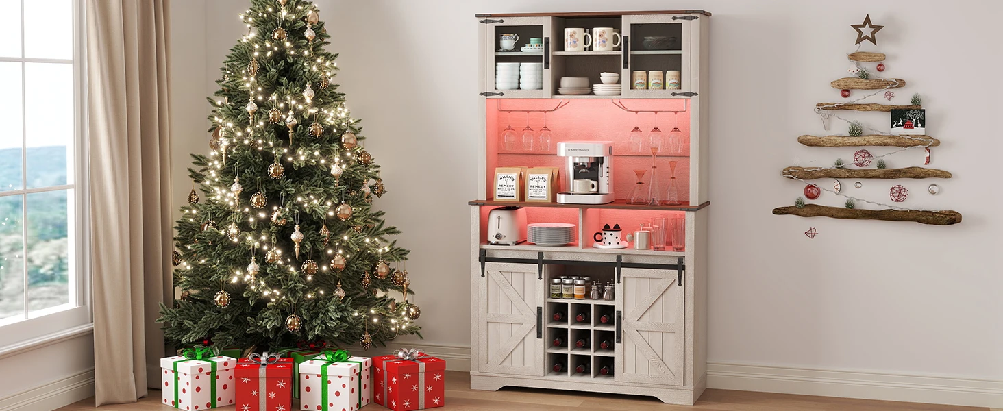 coffee bar; kitchen pantry storage cabinet; kitchen and dining room furniture