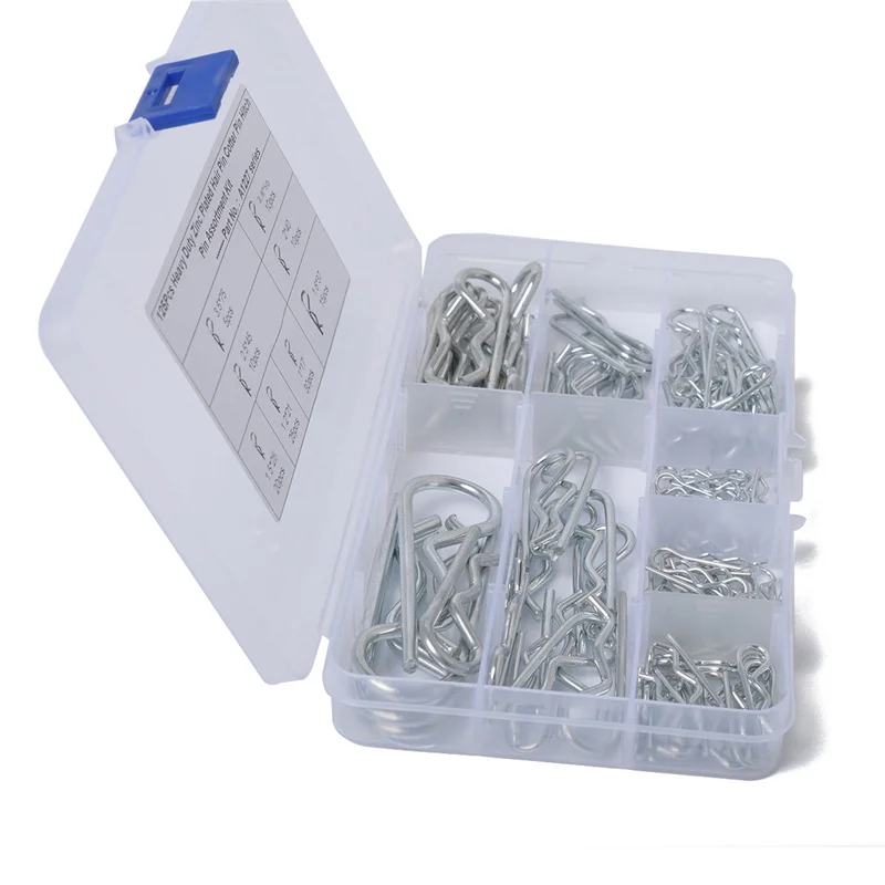 Cotter Pin And R Pin Kits Metal Pins R-type Cotter Pins Wave Latch Bolt Locking Pin Split Pin Tractor Clip Mechanical Hitch Carbon Steel R Type