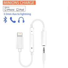 For IOS Headphone Adaptador for IPhone 13 12 11 X 8 7 Plus Aux Audio Splitter for Lighting To 3.5mm Adapter Earphone Jack Cable