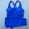 2 Piece Yoga Set Gym Sports Shorts Set Women Workout Outfit Fitness Suit Cross Straps Bra High Waist Shorts Running Tracksuit 6
