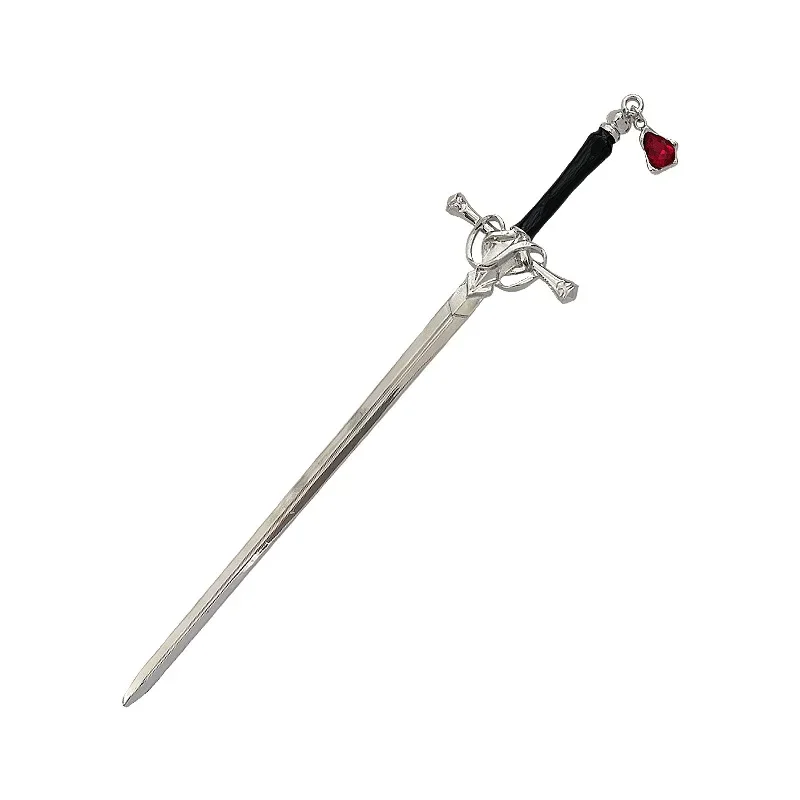 Hair Headdress Hair Accessory Ruby Pendant Sword Hairpin
