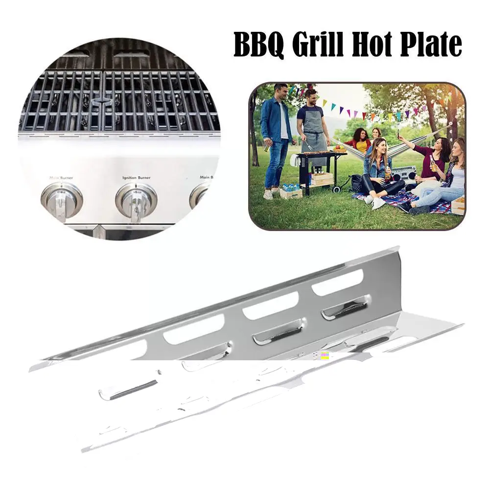 4pcs Outdoor Gas Grill Heat Tent Bbq Burner Cover Stainless Shield