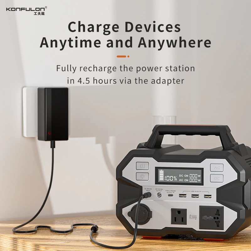 

Power Station 502Wh 135800mAh High Capacity Power Station 220V 500W AC Outlet Generator for Outdoor Power Supply Camping Battey