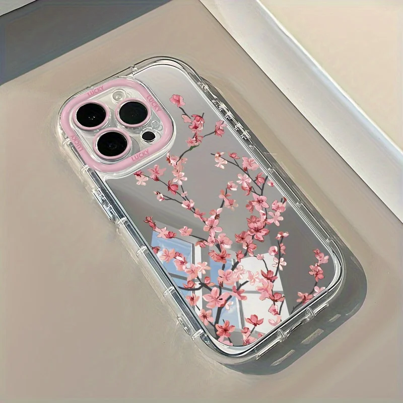 Cherry Blossom Shockproof Mirror Cover Phone Case