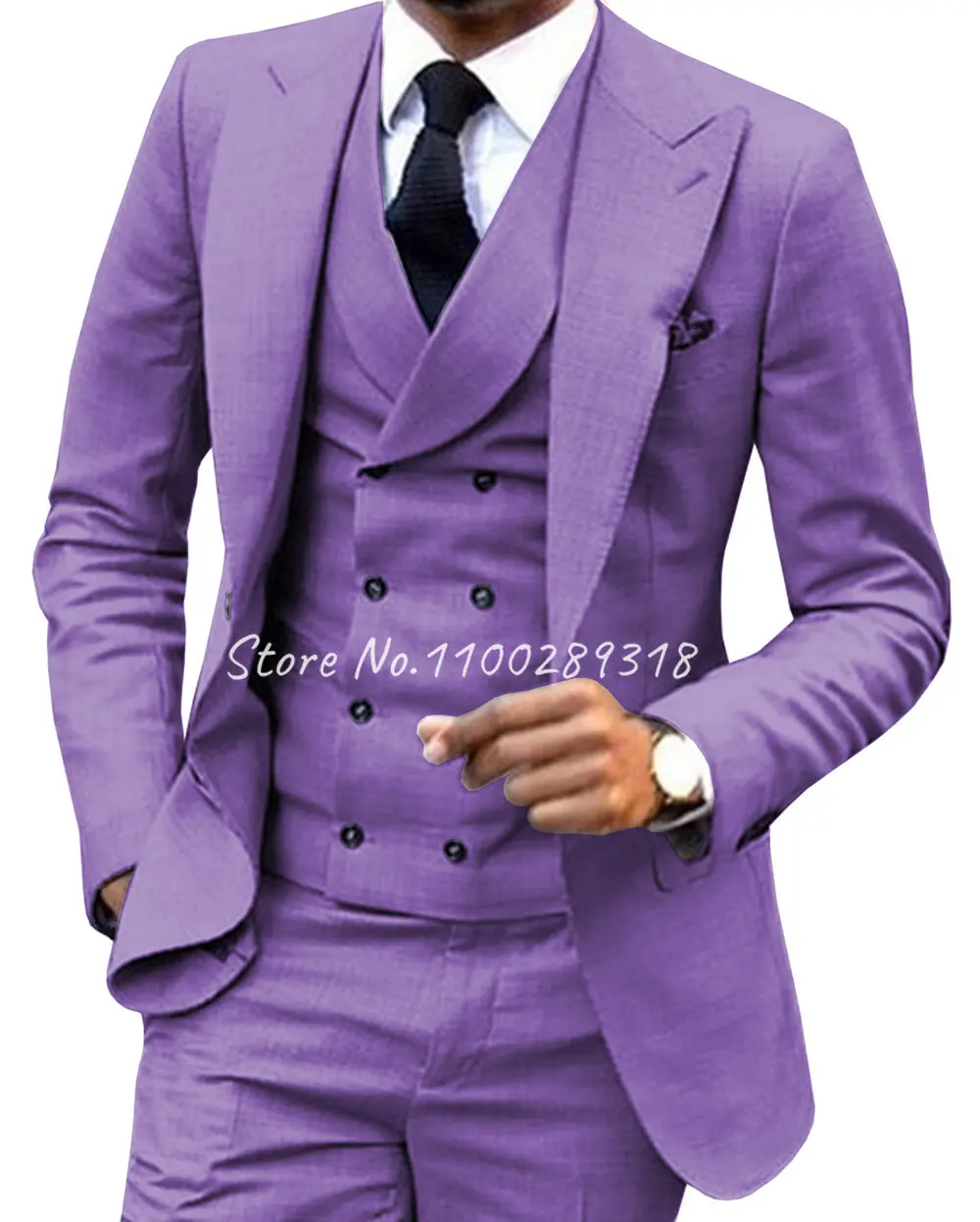 2023 Men's Suit 3 Piece One Button Lapel Double Breasted Slim Fit Casual Business Suits For Wedding Tuxedo Codtume Homme Mariage