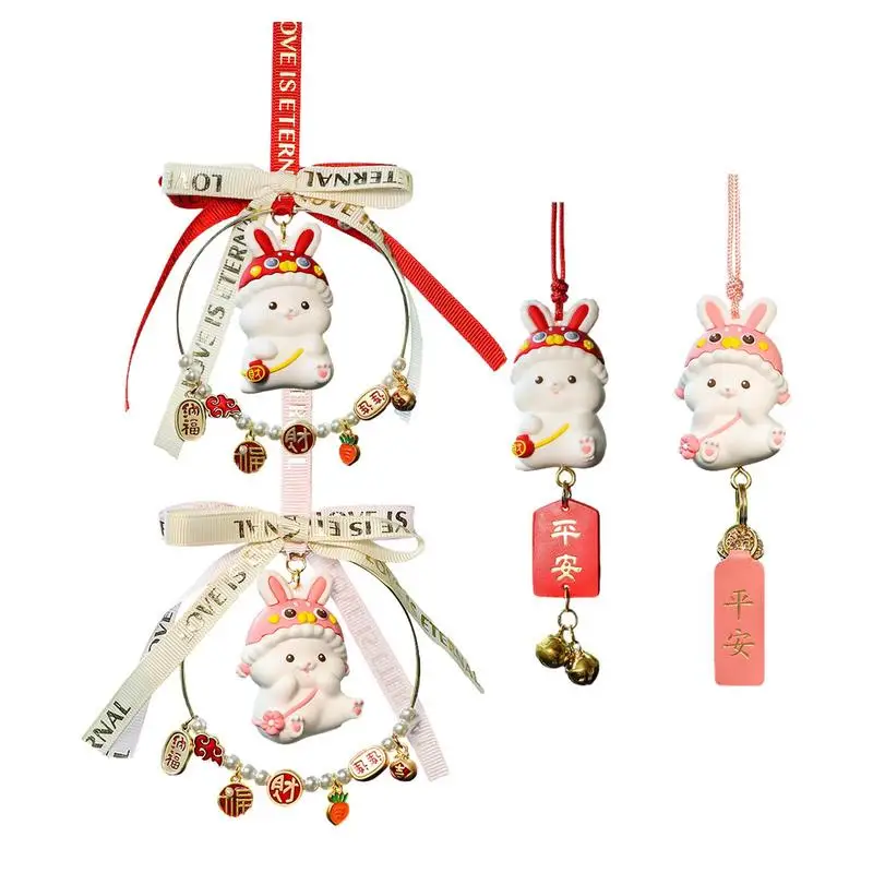 

Rabbit Hanging For Car Creative Rabbit Car Pendant Auto Ornaments Rearview Mirrors Automobile Decorative Hanging Accessories