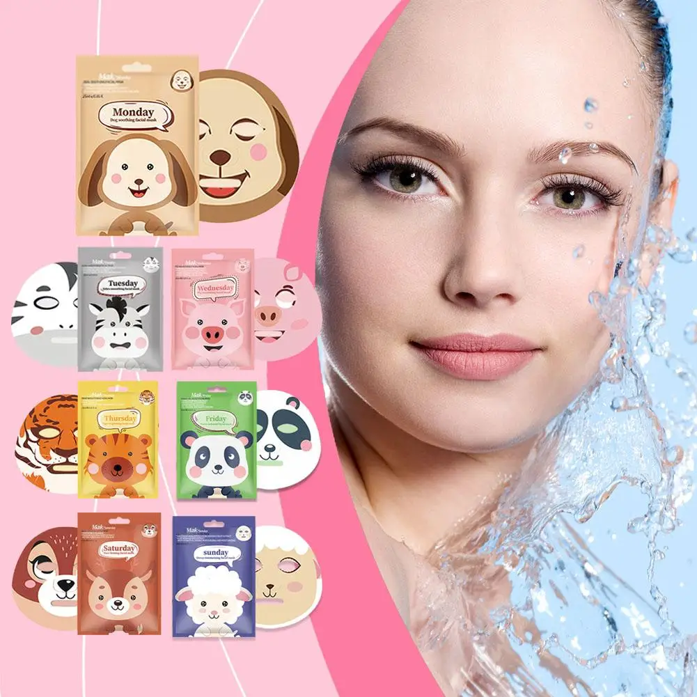 Description Picture 3 of itemNew Cute Cartoon Facial Mask Moisturizing Hydrating Mask Deep Moisturizing Tender Skin Mask Dog Panda Pig Animal Mask Skin Care
