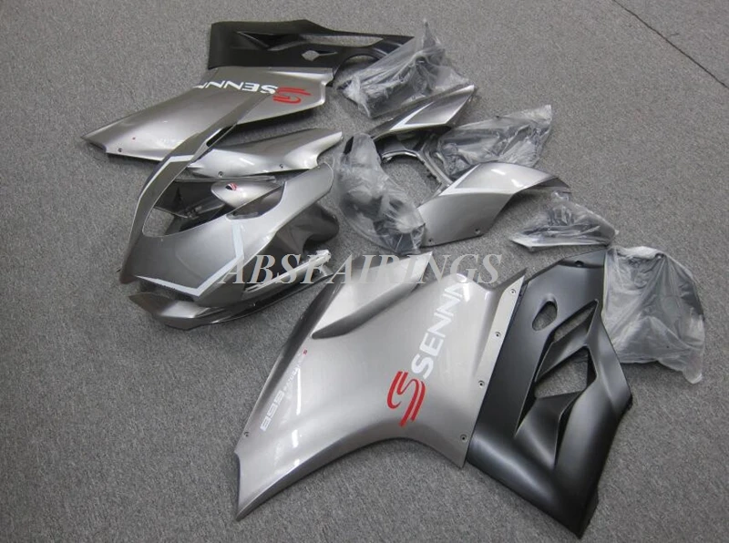 

4Gifts New ABS Plastic Shell Motorcycle Fairing kit Fit For Ducati 899 1199 panigale 1199S 2012 2013 2014 2015 Custom Gray Black