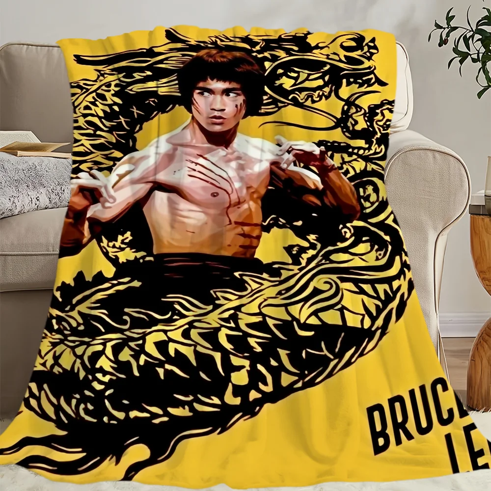 K-Kung fu B-Bruce L-Lee Blanket Skin friendly comfort warm soft plush blanket suitable sofa living room office bedroom 6