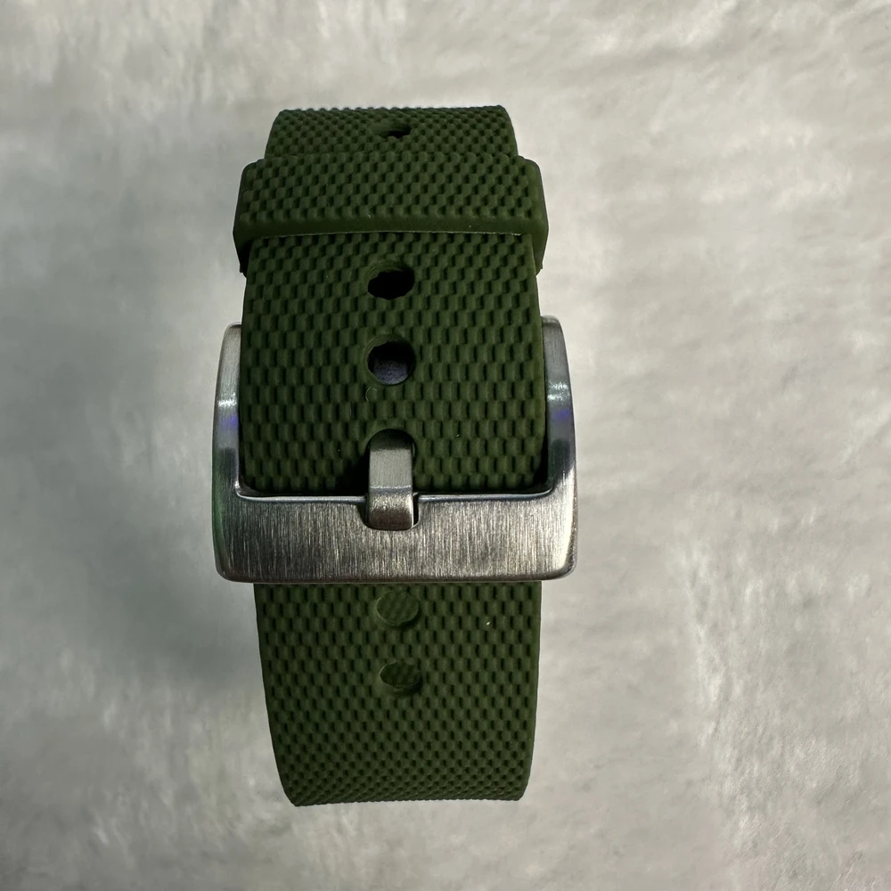 Premium Waterproof Silicone Rubber Watch Strap - Elastic Woven Pattern in Vibrant Colors