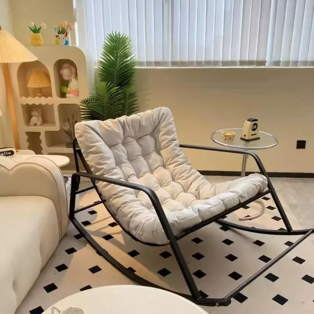 Double Sofa Rocking Chair Can Lie Can Sleep Home Living Room Simple Lounge Chairs Modern Light Luxury Rocking Garden Lazy Sofa
