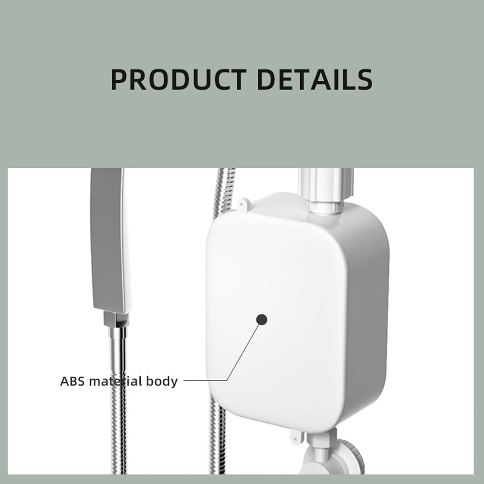 Small Instant Electric Water Heater LCD Temperature Display IPX4 Quick Heating Shower Water Heating Device Set 4