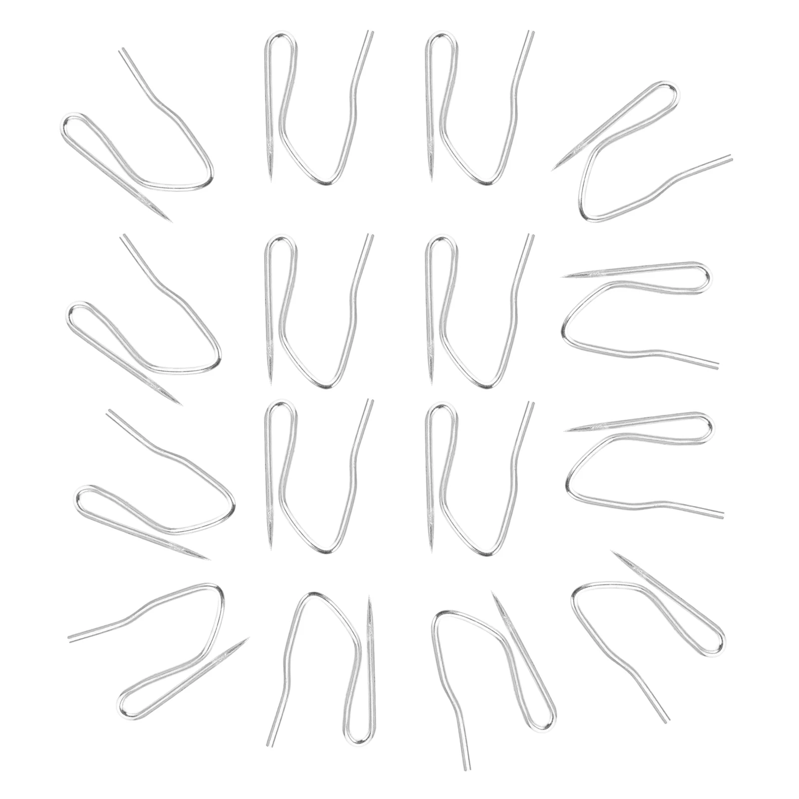 

100Pcs Drapery Hooks Metal Curtain Hooks Pin- on Hooks for Window Curtain Shower Curtain Door Curtain, Silver