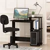 Efficient Home Laptop Notebook Computer Desk with Square Shelves, Espresso/Black 2
