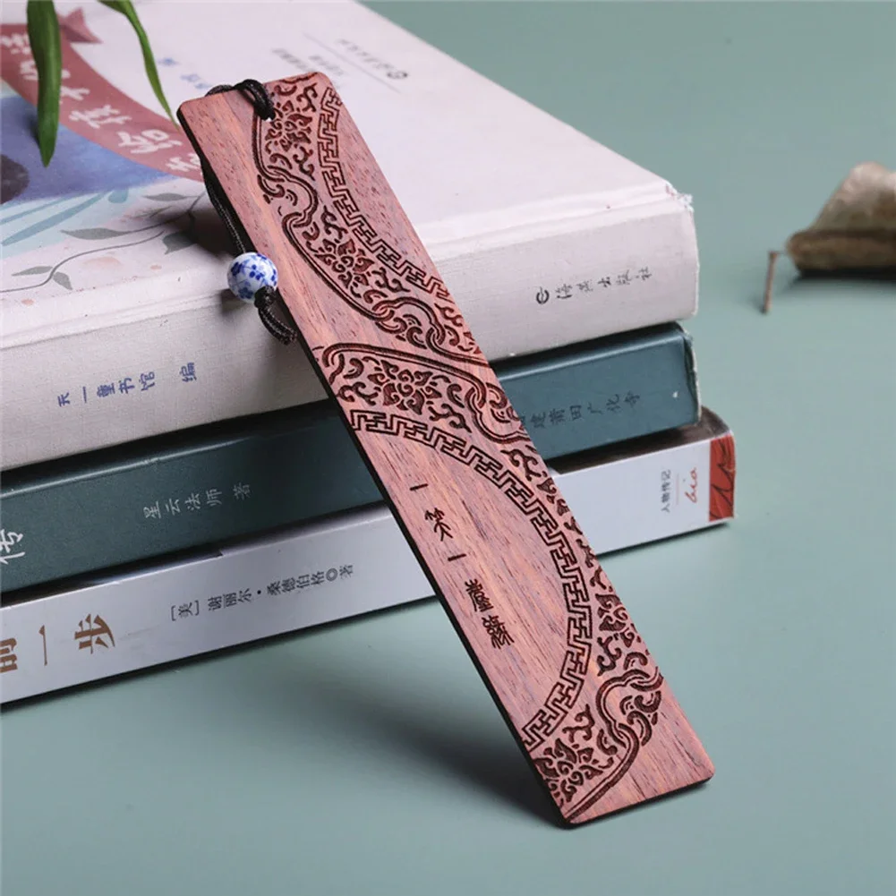 Chinese Style Wooden Bookmark Retro Carving Mahogany-wooden bookmark bookmarks stationery supplies