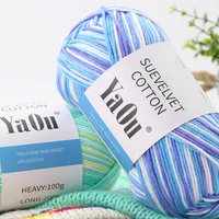 100g Close Skin Velvet Cotton Yarn Segmental Dyeing Soft Warm for Hand woven Crochet Hat Scarves Coat Glove Doll DIY handicrafts 1