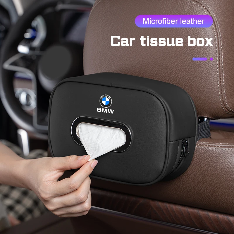 Car Tissue Box Universal Microfiber Leather Seat Back Armrest Holder