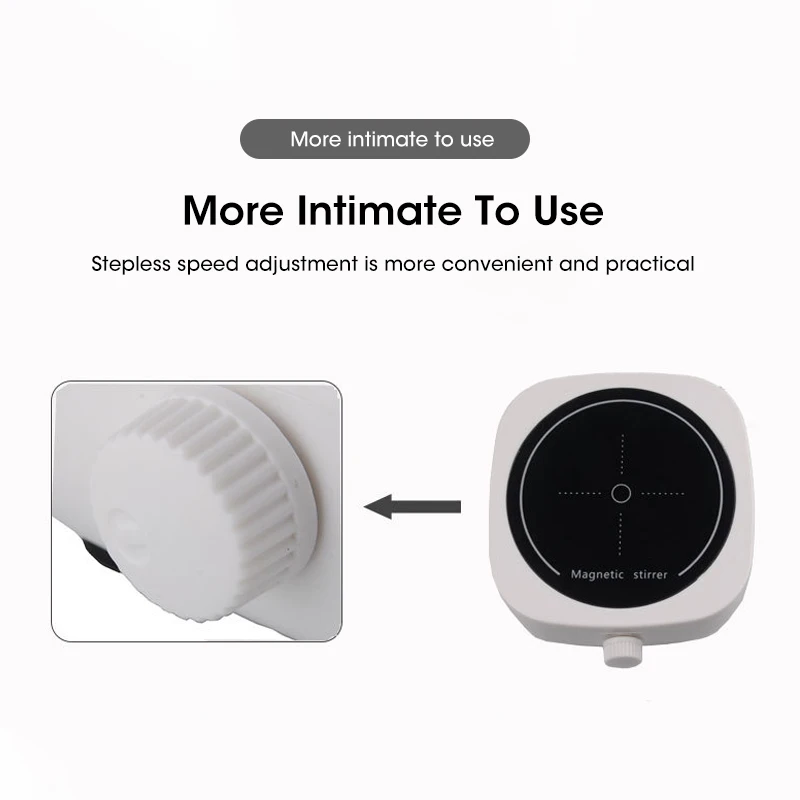 Magnetic Stirrer Kitchen Liquid Mixing Mini Lab Stir Mixer Portable Stirrer Plate with Stir Bar USB 2L 4000RPM for Laboratory