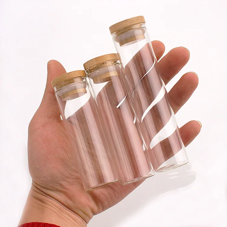 25ml Transparent Glass BottlesJars Vials Terrarium with Bamboo Lids for Art Crafts Wedding Favors 2pcs/5pcs/10pcs/12pcs/20/24pcs 2
