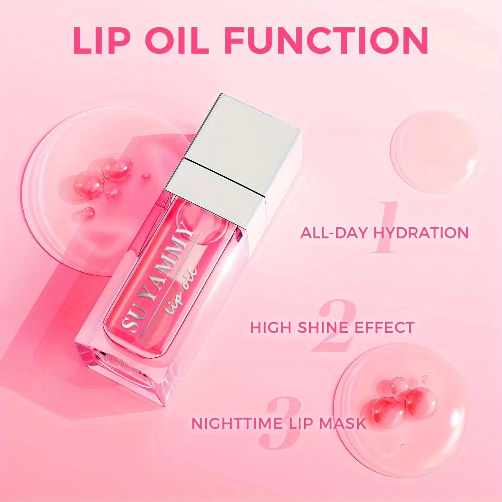 Hydrating Lip Glow Oil, Plumping Lip Gloss, Moisturizing Lip Oil Gloss, Transparent Moisturizing Lip Balm, Natural Lip Plumper 3