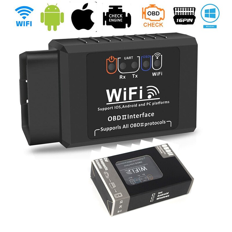 OBD2 WIFI ELM327 V 1.5 Scanner for iPhone IOS /Android Auto OBDII OBD 2 ODB II ELM 327 V1.5 WI-FI Code Reader Diagnostic Tool