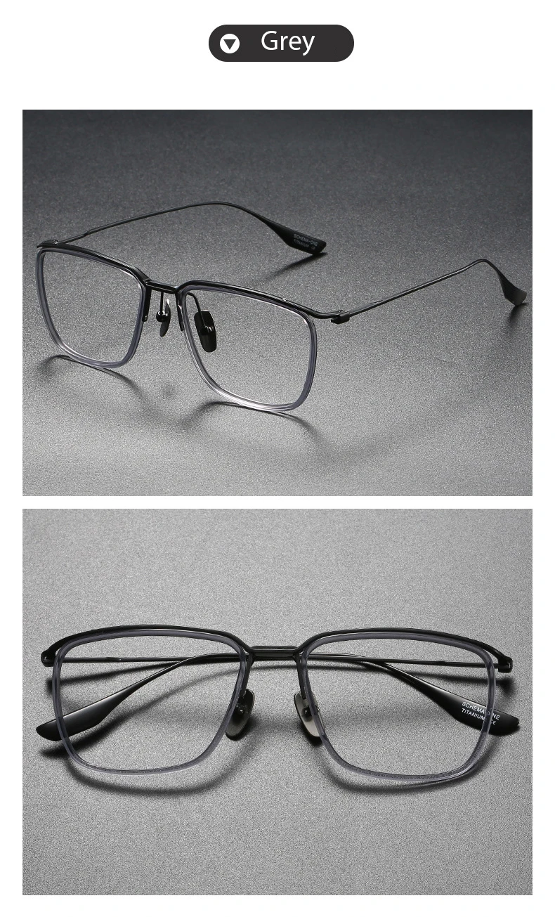 CLLOIO Vintage Ultraleicht Reinem Titan Lesebrille für Männer Anti Blau Licht Myopie Gläser Optische Brillen Rahmen DTX106 – Detail 18