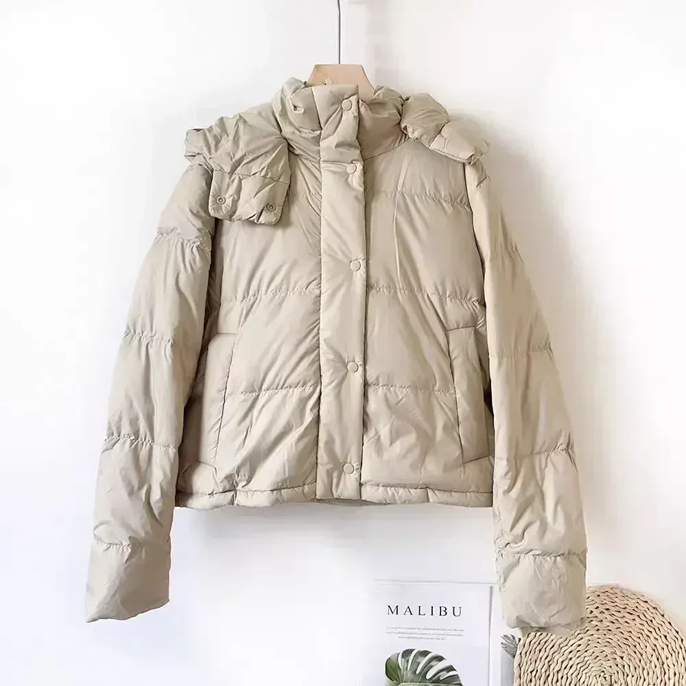 Lemon Wunder Puff New Winter Detachable Hooded High-end Down Jacket Women's All-match Thickened Warm Jacket for Women 5