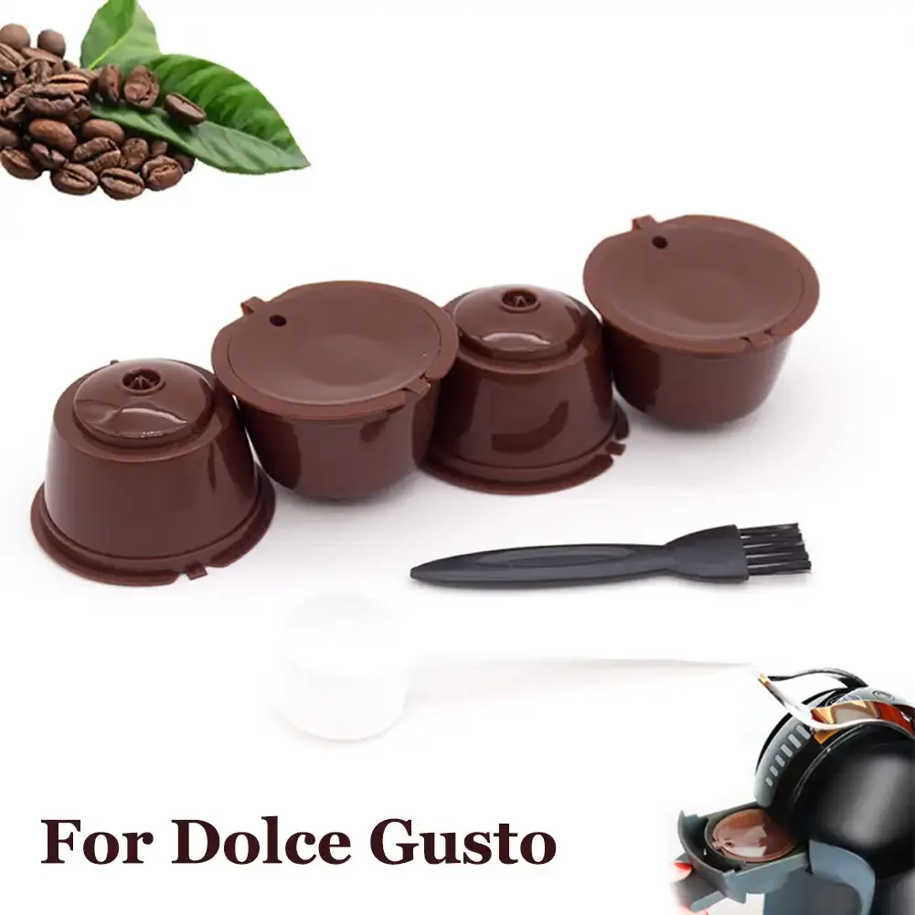 Reusable Coffee Capsule Kits for Nescafe Dolce Gusto Machine Refillable Capsules Pod Compatible Filter Cups Dispenser Supplies reusable coffee capsules