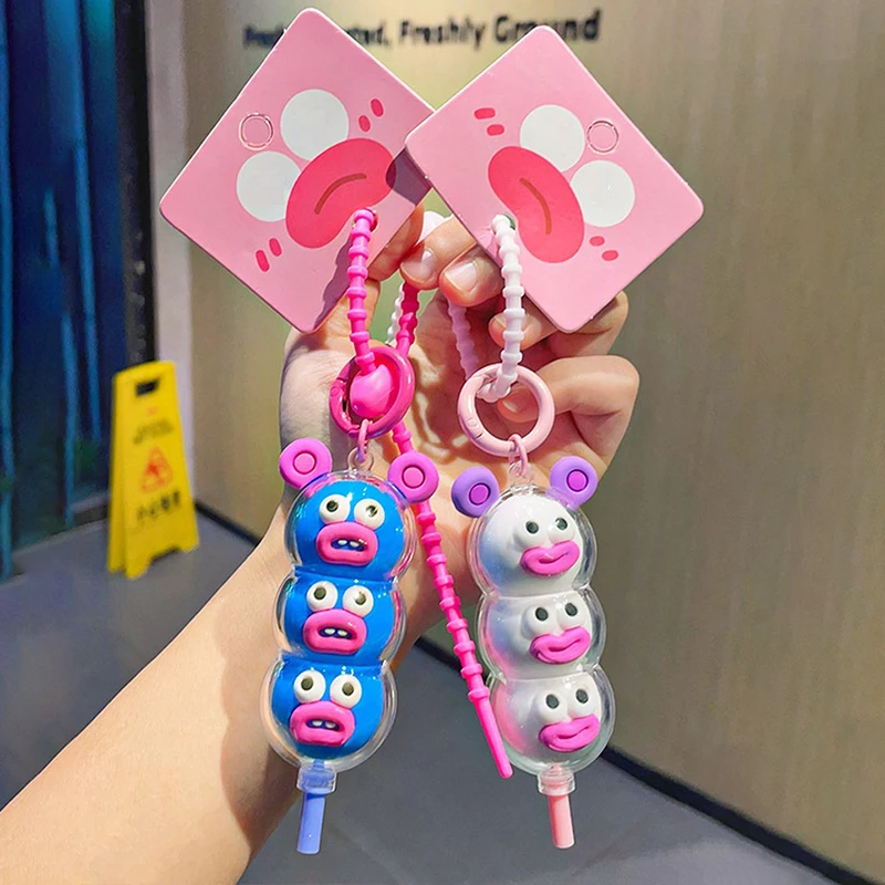 Kreativní candied haws keychains legrační klobása huba panenka klíčenka pro brašna přívěsek roztomilá auto kláves kroužek na klíče kawaii dárky