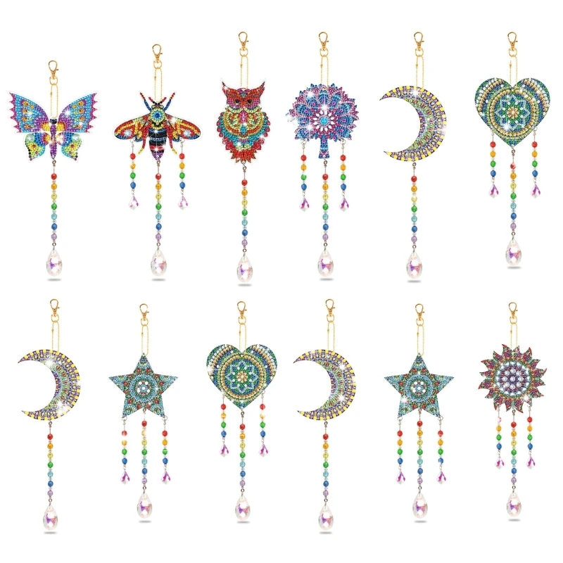 

Diamond Art Painting Suncatchers Kits DiamondPainting WindChime for Home Garden