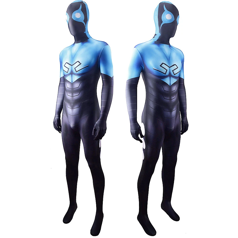 Mystery Men Comics: Blue Beetle | Bodysuit Cosplay Costume 28 Blue Spandex Zentai Bodysuit Cosplay Costume for Adults and Kids