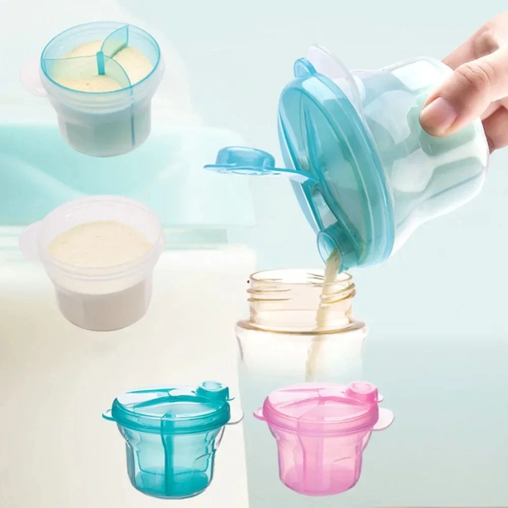 3 Compartment Divided Portable Formula Dispenser BPA Free Food Container Baby Food Organiser Travel Portable