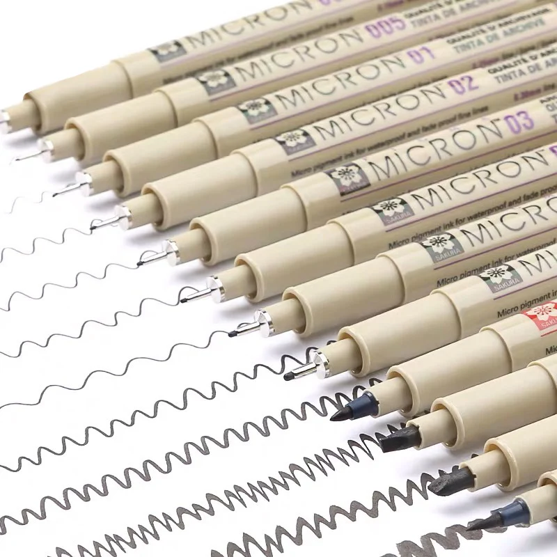 Pen Marker Pigma Micron Pen Neelde Drawing Pen 003-3.0 Brush Art Markers Drawing Sketch Supplies