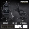 Dowinx Gaming Chair with Heated Massage Lumbar Support, Ergonomic Gaming Computer Chair with Pocket Spring Cushion and Footrest 6