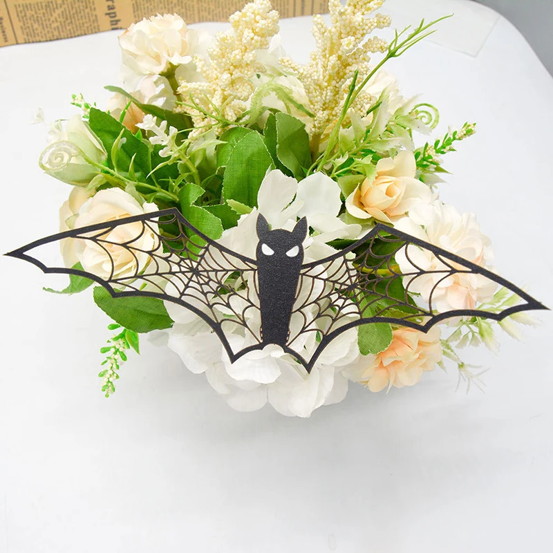 12 ~ 48 Stück Halloween-Dekoration, 3D-Hohlfledermaus-Wandaufkleber, schwarz, für DIY spannende Mottoparty, Horrorhaus, gruselige Dekoration, TMZ – Detail 8