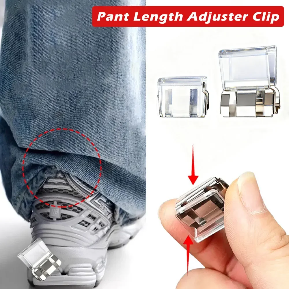 조절 가능한 바지 밑단 클립, 남녀 공용 무봉제 숨김 버클, 청바지, 바지, 드레스 팬츠용 즉시 짧게 하는 도구